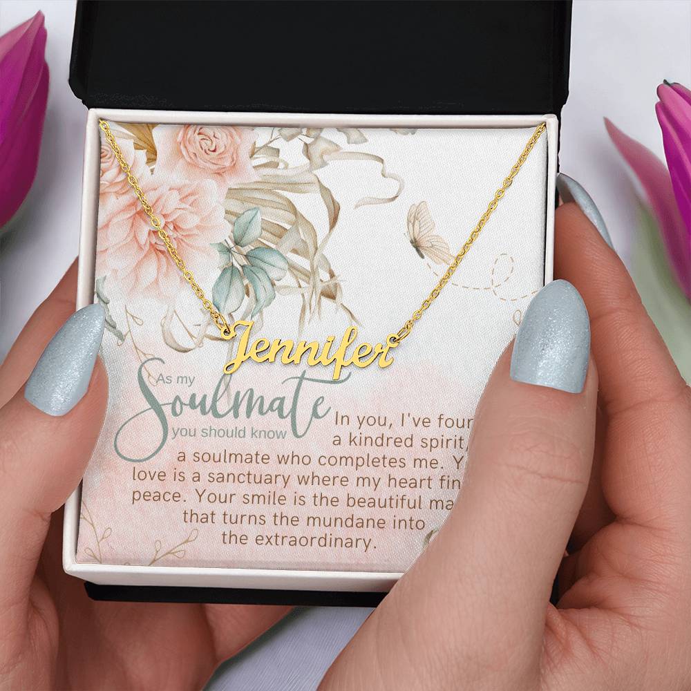 Kindred Spirit Horizontal Name Necklace