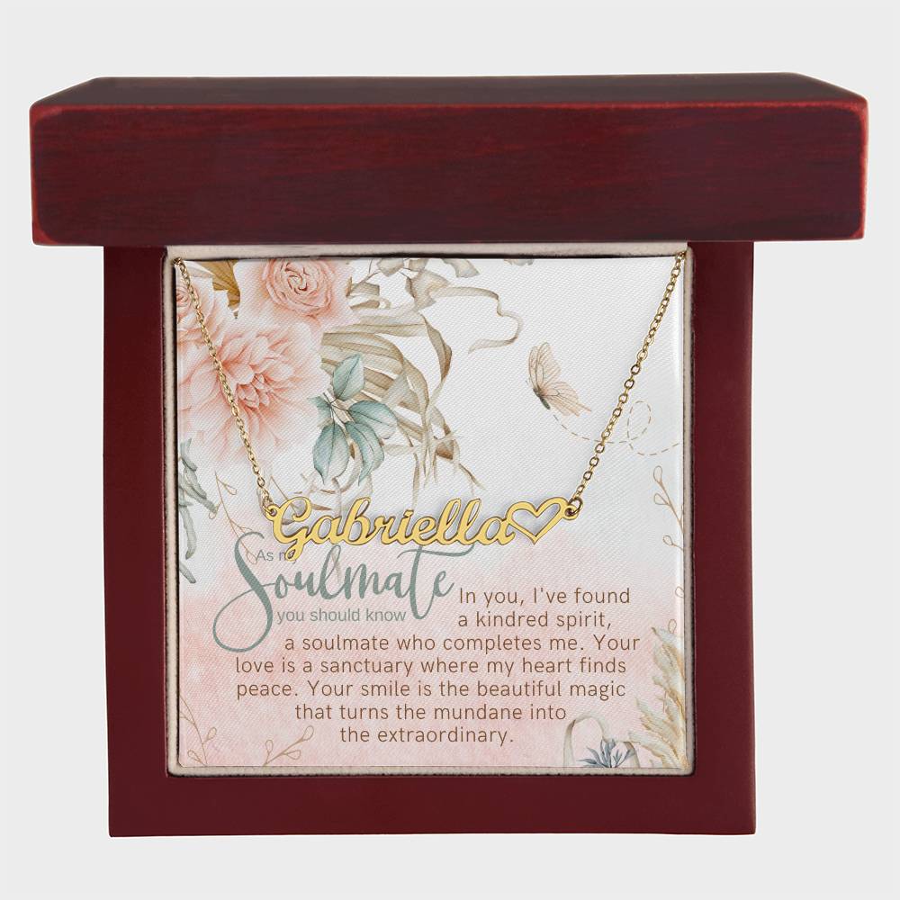 kindred spirit name necklace with heart