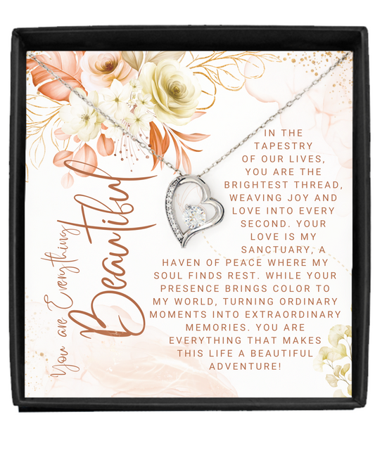 You Are Everything Beautiful Solitaire Crystal Heart Necklace