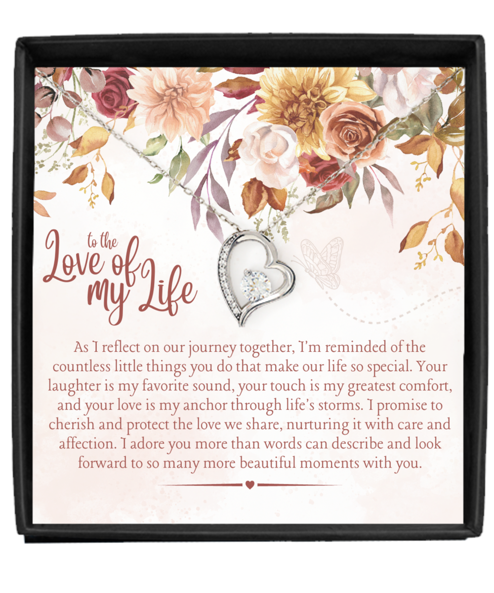 to the Love of My Life Solitaire Crystal Heart Necklace