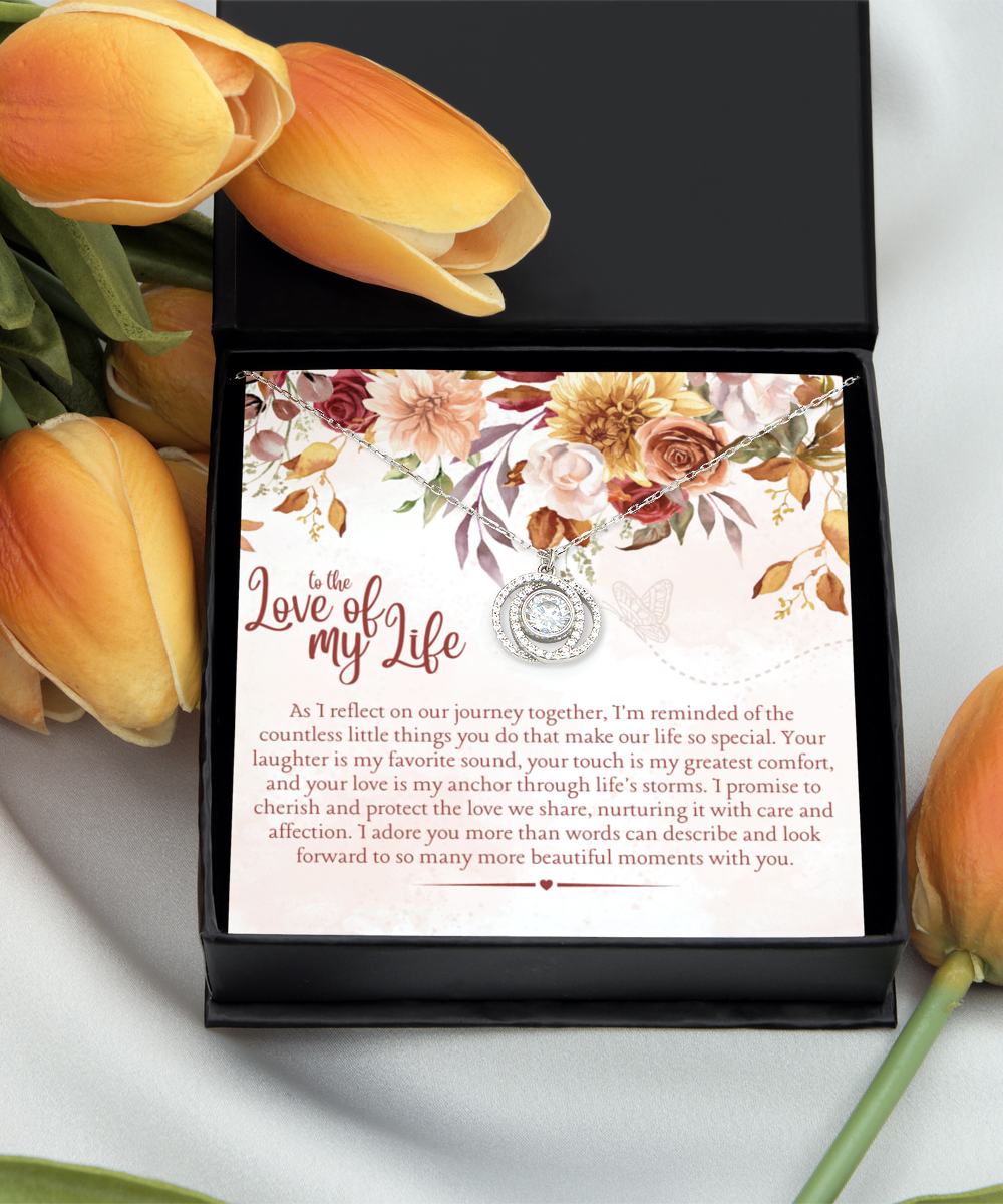 to the Love of My Life Double Crystal Circle Necklace