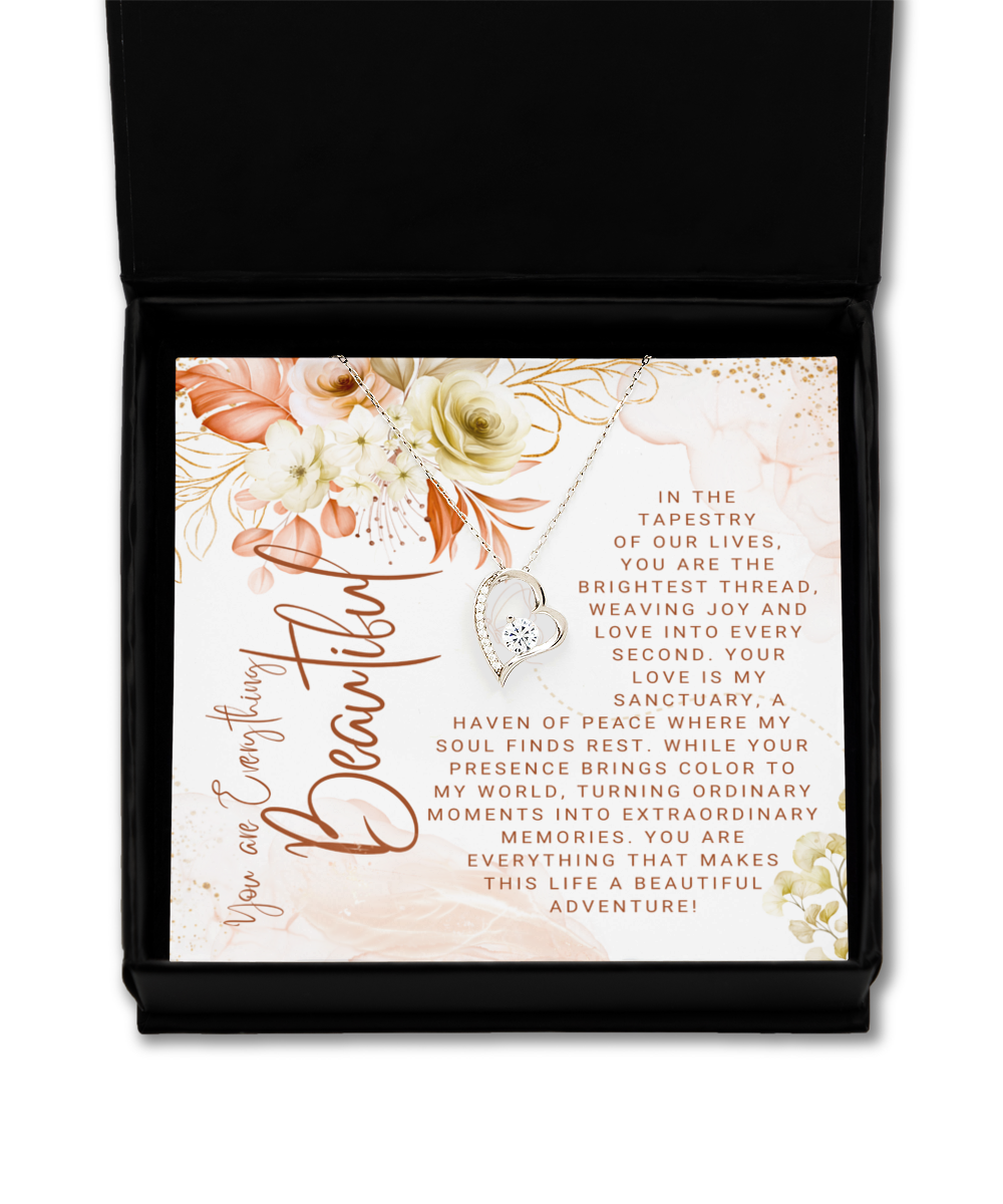 You Are Everything Beautiful Solitaire Crystal Heart Necklace