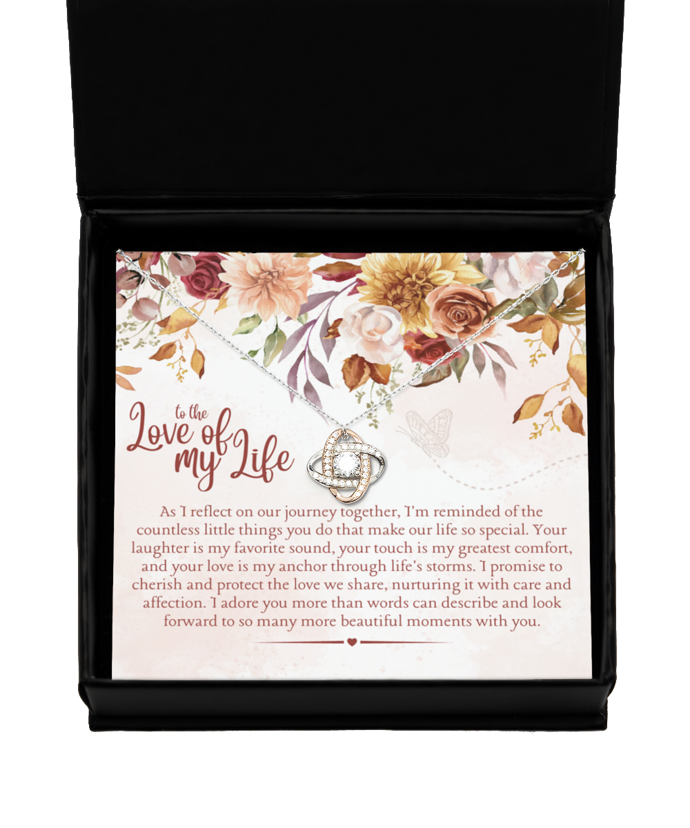 to the Love of My Life Rose Gold Love Knot Necklace