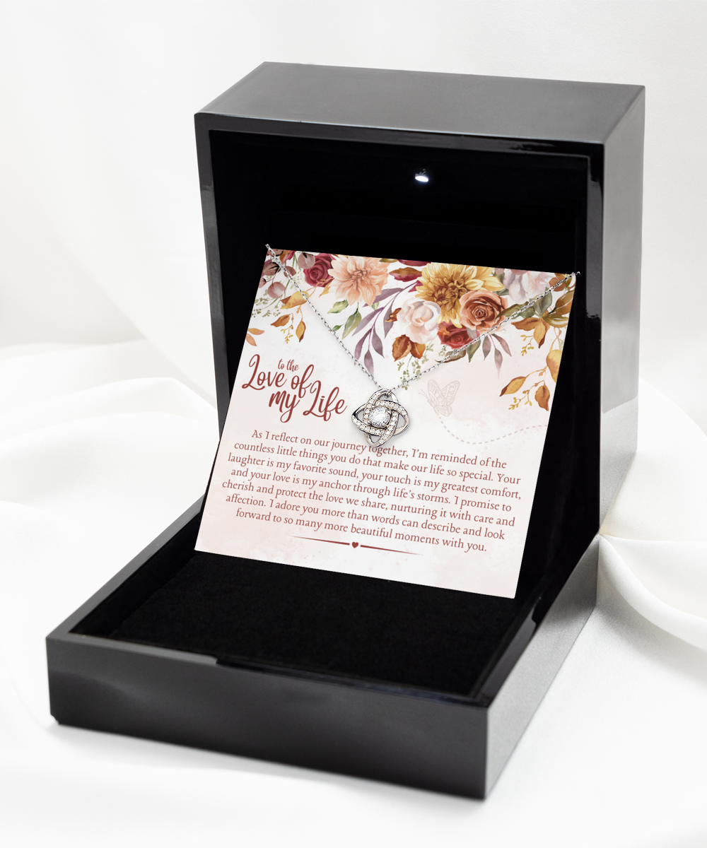 to the Love of My Life Silver Love Knot Necklace