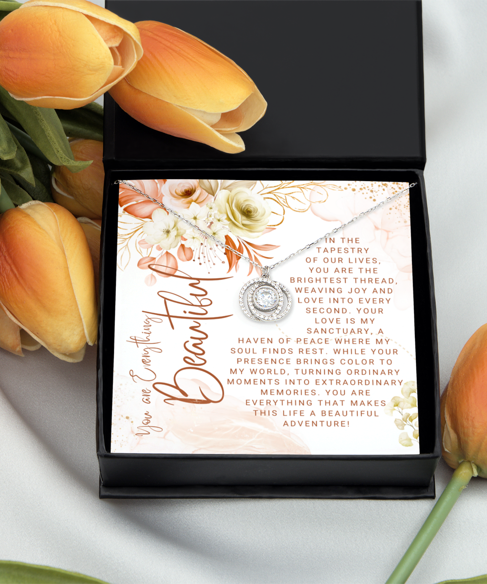 You Are Everything Beautiful Double Crystal Necklace