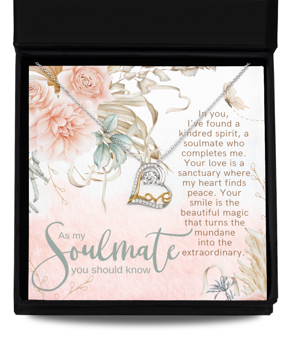 Kindred Spirit Dancing Crystal Heart Necklace