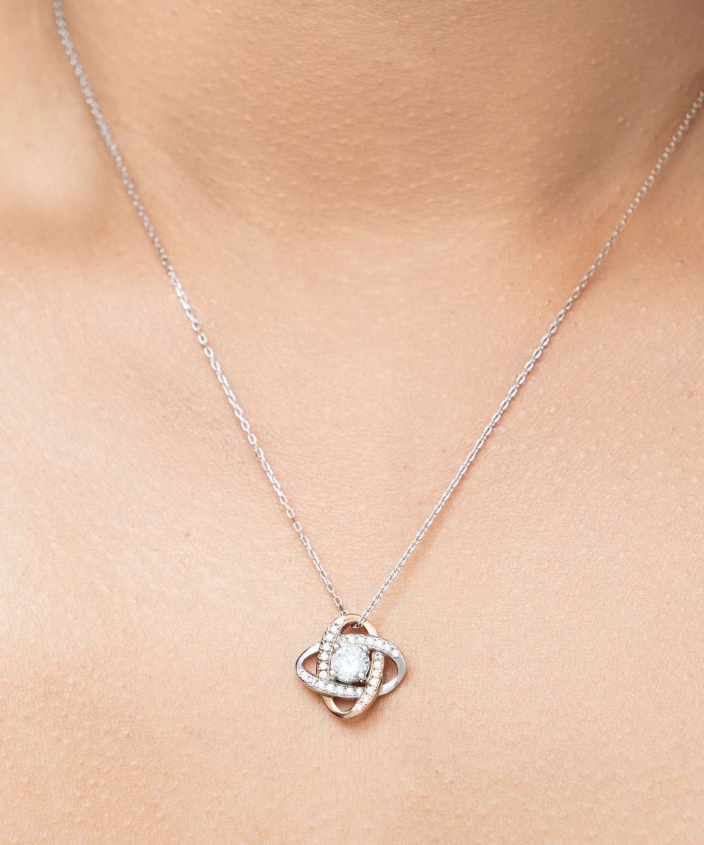 You Are Everything Beautiful Love Knot Rose Gold Necklace