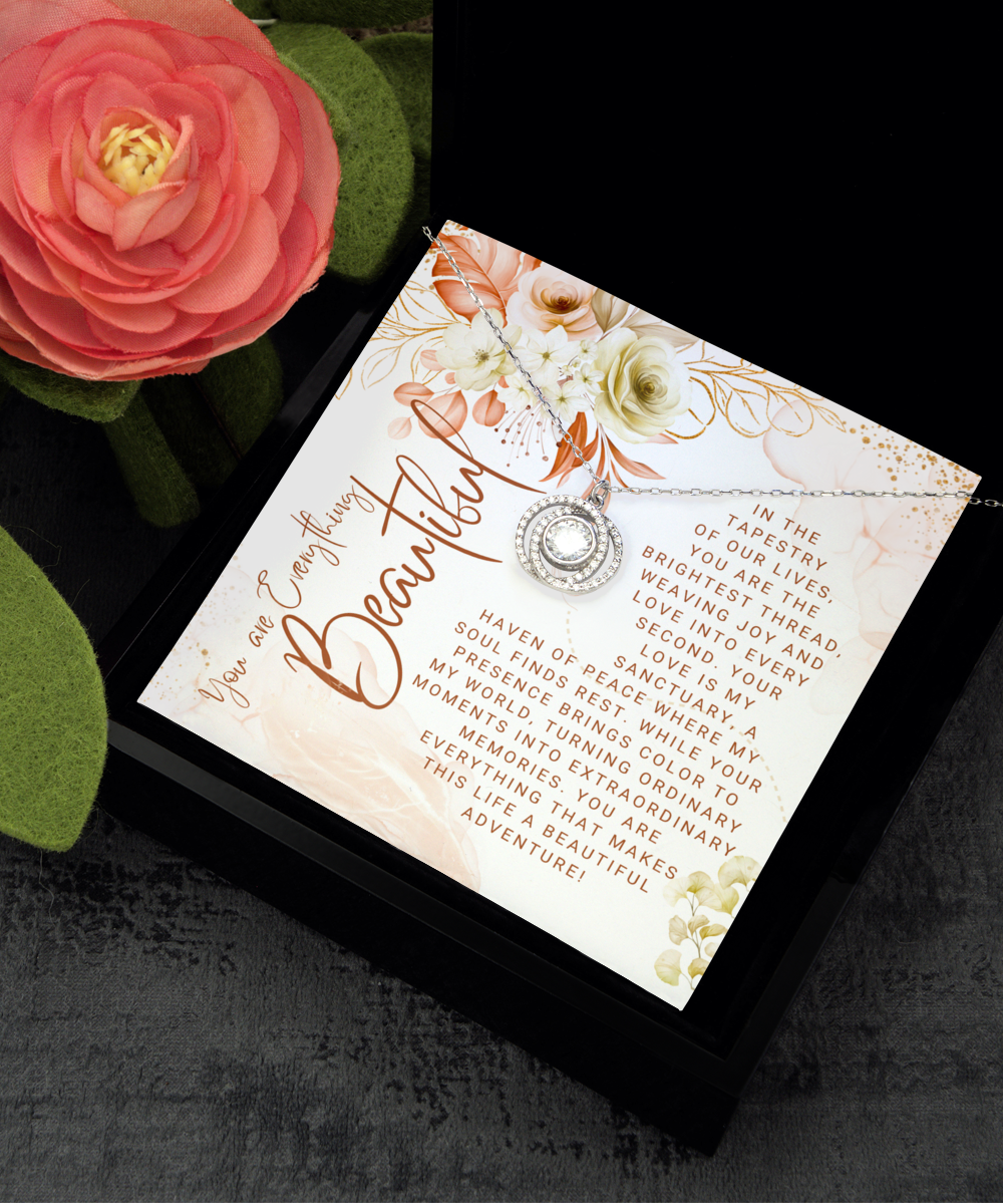 You Are Everything Beautiful Double Crystal Necklace