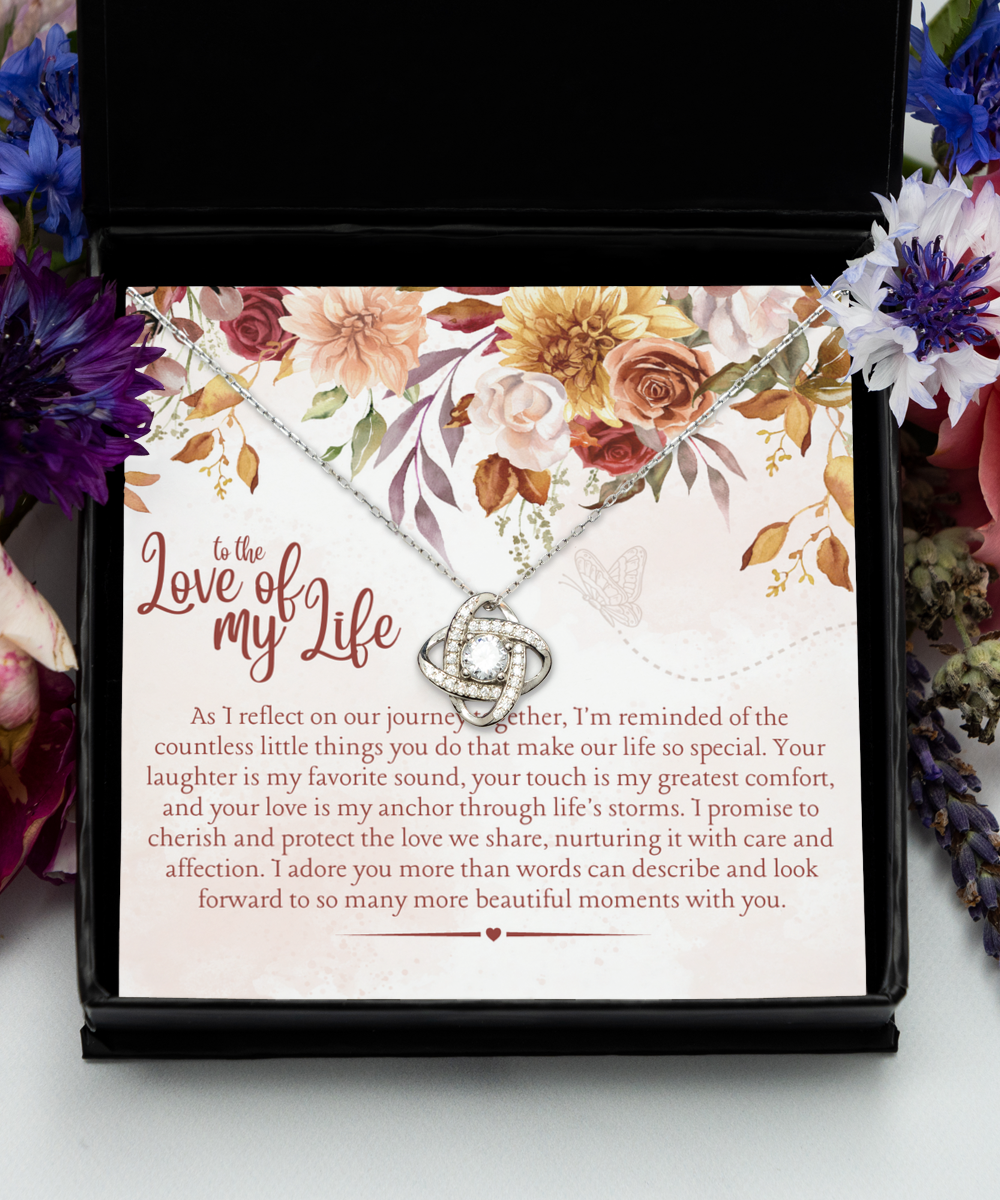 to the Love of My Life Silver Love Knot Necklace