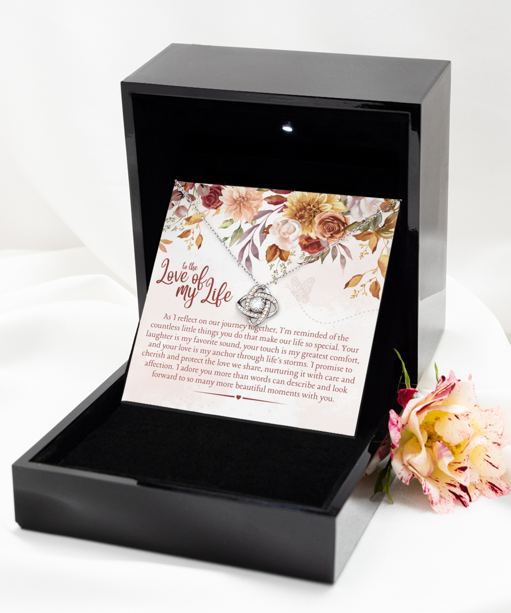to the Love of My Life Silver Love Knot Necklace