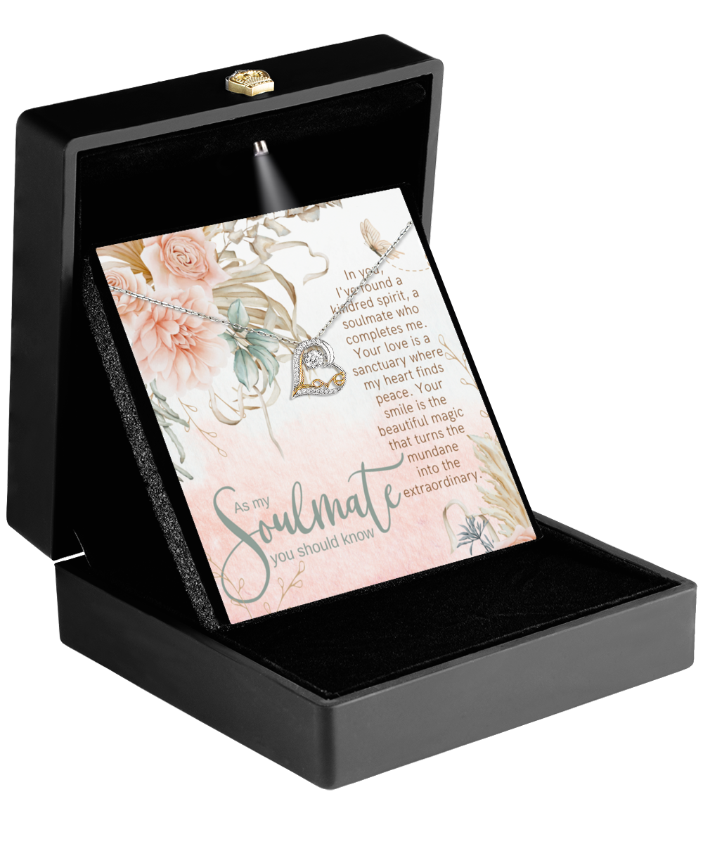 Kindred Spirit Dancing Crystal Heart Necklace