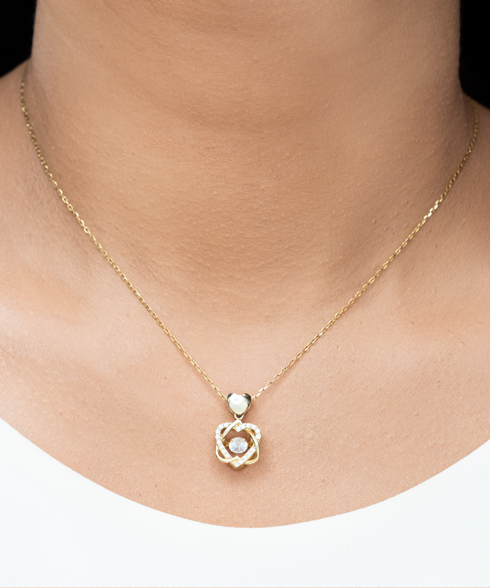 You Are Everything Beautiful Dancing Heart Knot Gold Necklace