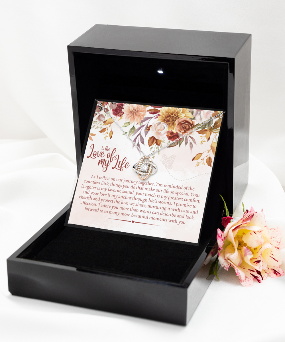 to the Love of My Life Rose Gold Love Knot Necklace