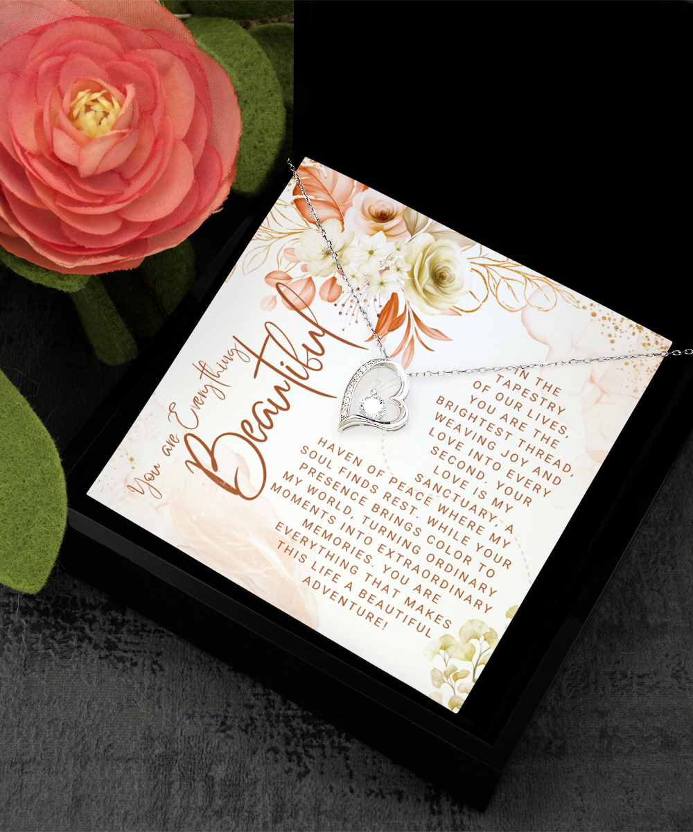 You Are Everything Beautiful Solitaire Crystal Heart Necklace