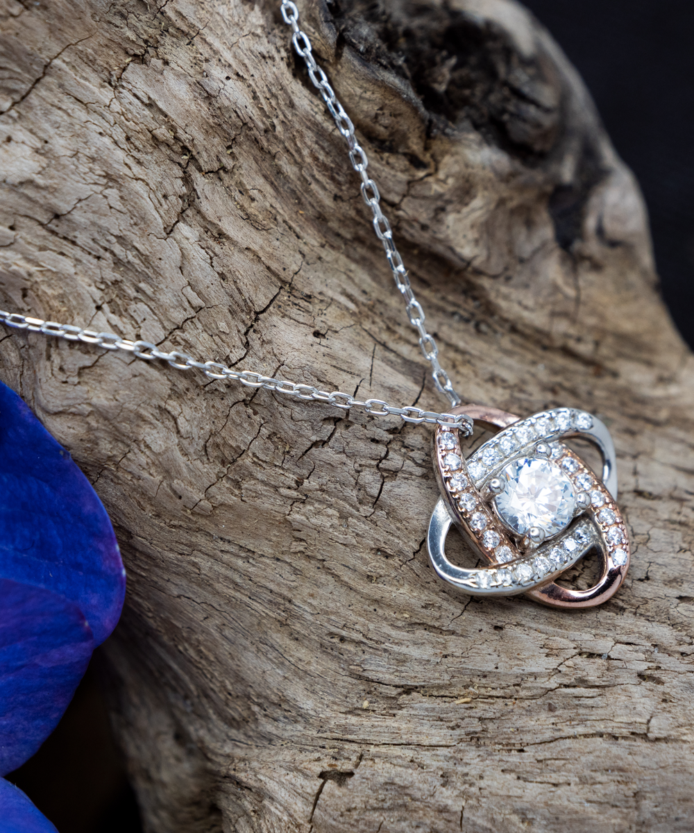 to the Love of My Life Rose Gold Love Knot Necklace