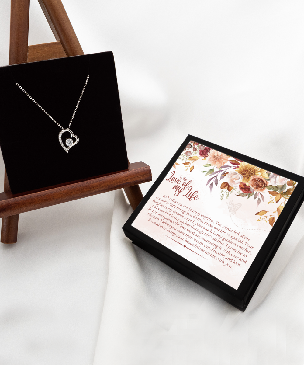 to the Love of My Life Solitaire Crystal Heart Necklace