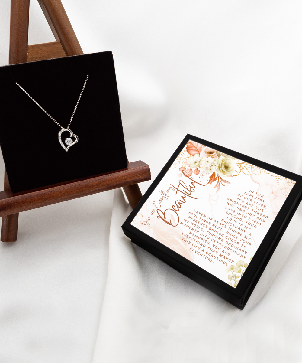 You Are Everything Beautiful Solitaire Crystal Heart Necklace