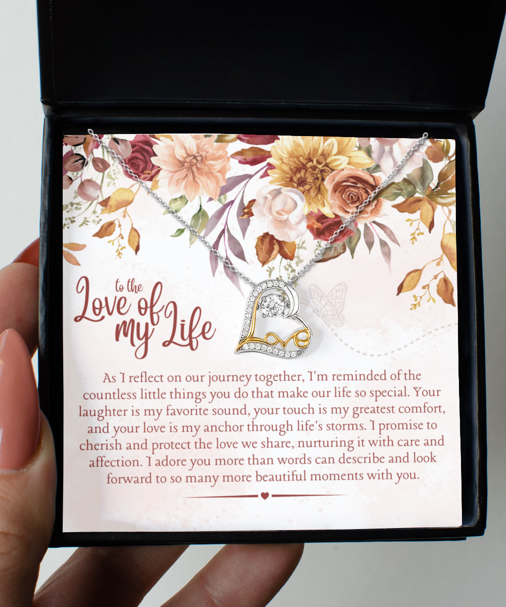 to the Love of My Life Dancing Heart Necklace